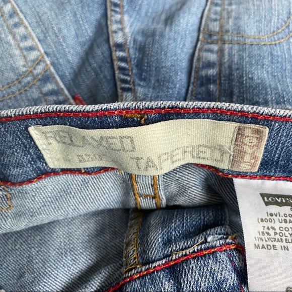 Levis 550 Relaxed Tapered Fit Cutoff Denim Jean Shorts sz 6 Distressed 10” Rise - Picture 6 of 7